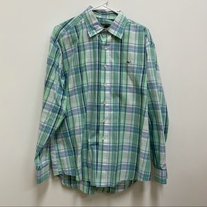Vineyard Vines Button Down Plaid whale shirt